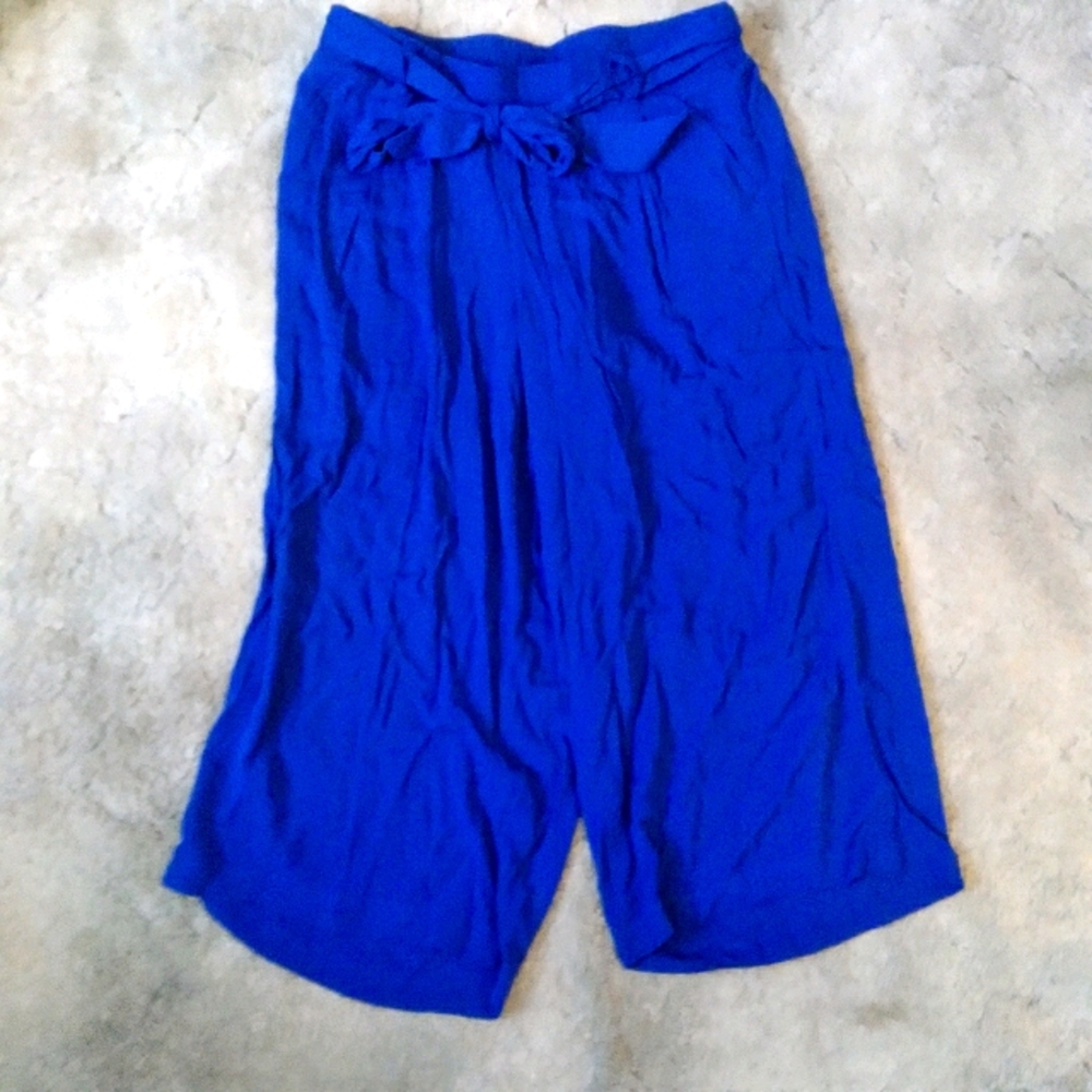 NWT Torrid 0XL Blue Cullote Tie Pants